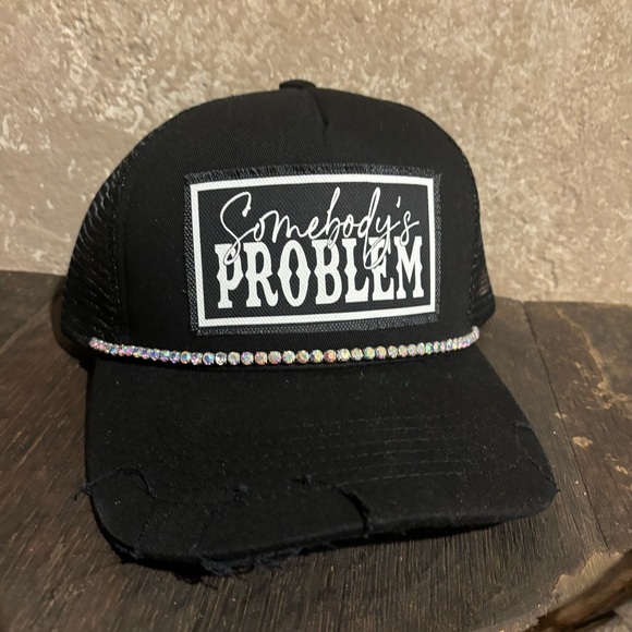 Somebody’s  problem Rhinestone vintage style trucker hat - Picture 1 of 1